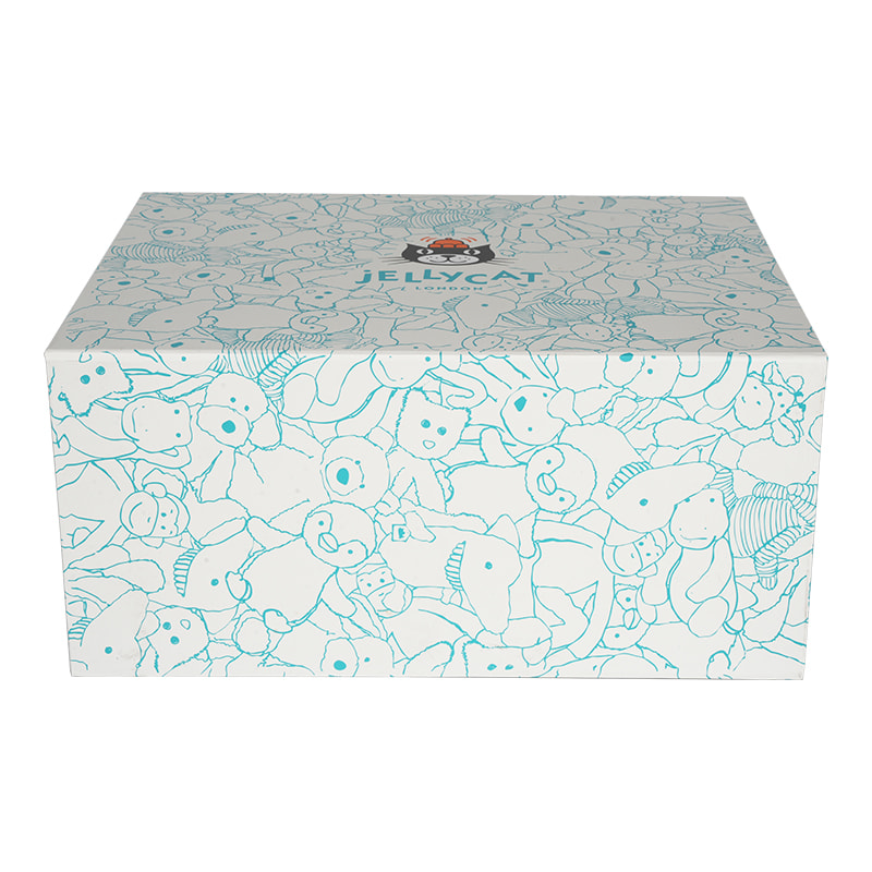 Light Blue Plush Animal Foldable Gift Box for Holiday Gifts