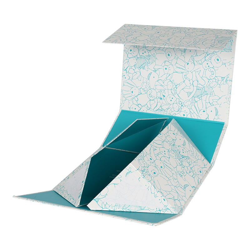 Light Blue Plush Animal Foldable Gift Box for Holiday Gifts