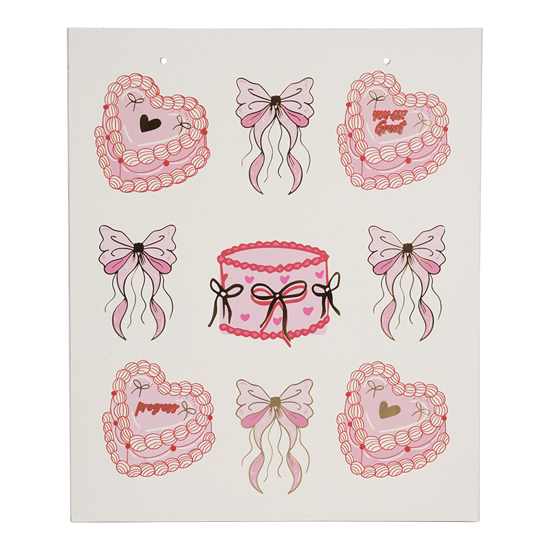 Pink Heart Cake Illustrated Gift Bag for Holiday and Gifts
