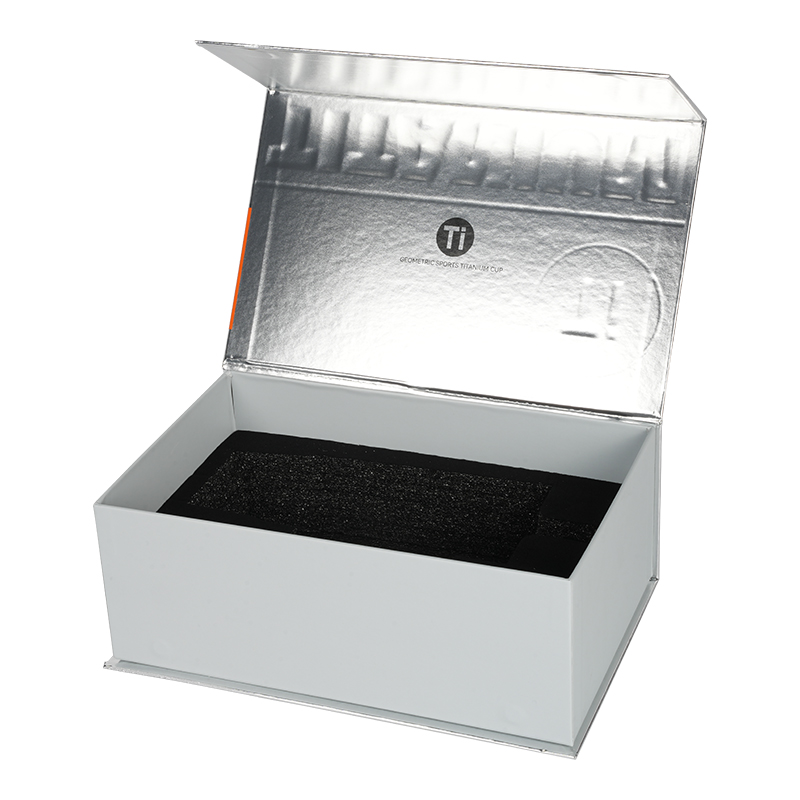 Luxury Silver Flip-Top Rigid Gift Box with Tamper Ring